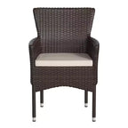 Emma and Oliver Set of 4 Modern Wicker Patio Chairs with Removable Cushions for Indoor and Outdoor Use