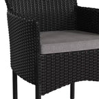Emma and Oliver Set of 4 Modern Wicker Patio Chairs with Removable Cushions for Indoor and Outdoor Use