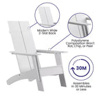 Set di 4 sedie moderne stile Adirondack Emma and Oliver con doppia doga per interni/esterni
