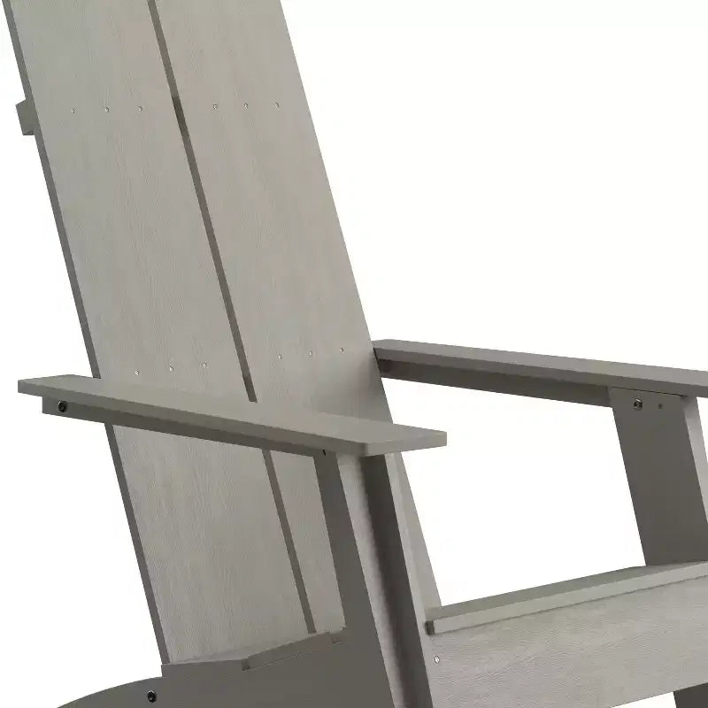 Emma and Oliver Set of 2 Modern Dual Slat Back Indoor/Outdoor Adirondack Style Chairs