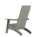 Emma and Oliver Set of 2 Modern Dual Slat Back Indoor/Outdoor Adirondack Style Chairs