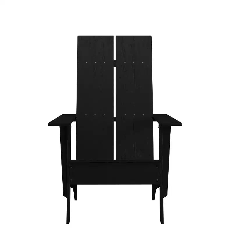 Emma and Oliver Set of 2 Modern Dual Slat Back Indoor/Outdoor Adirondack Style Chairs
