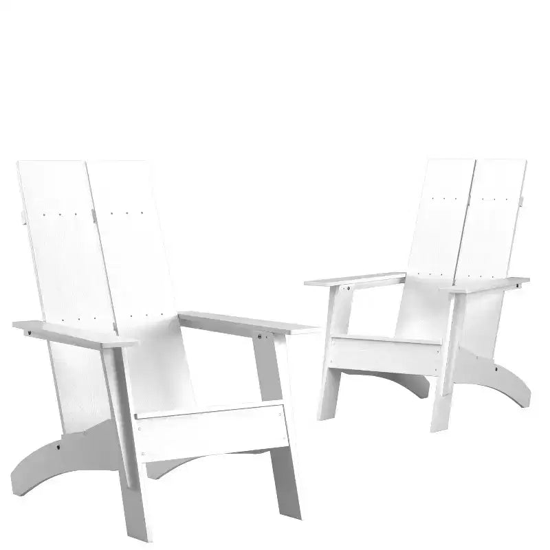 Set di 2 sedie stile Adirondack moderne per interni/esterni con schienale a doppia stecca Emma and Oliver