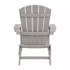 Emma and Oliver All-Weather Poly Resin Folding Adirondack Chair - Patio Chair