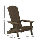 Emma and Oliver All-Weather Poly Resin Folding Adirondack Chair - Patio Chair