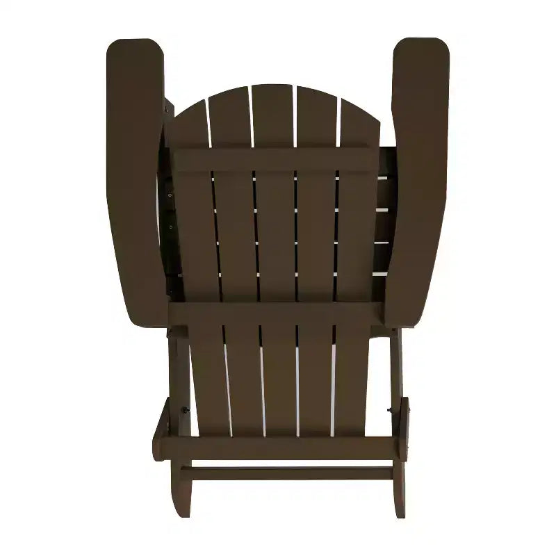 Emma and Oliver All-Weather Poly Resin Folding Adirondack Chair - Patio Chair