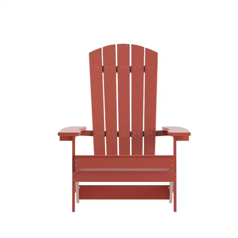 Emma and Oliver All-Weather Poly Resin Folding Adirondack Chair - Patio Chair