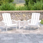 Set conversazione Emma e Oliver Hammond a tre pezzi in stile Adirondack con due sedie e tavolino abbinato per interni ed esterni