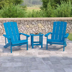 Set conversazione Emma e Oliver Hammond a tre pezzi in stile Adirondack con due sedie e tavolino abbinato per interni ed esterni