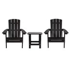 Set conversazione Emma e Oliver Hammond a tre pezzi in stile Adirondack con due sedie e tavolino abbinato per interni ed esterni