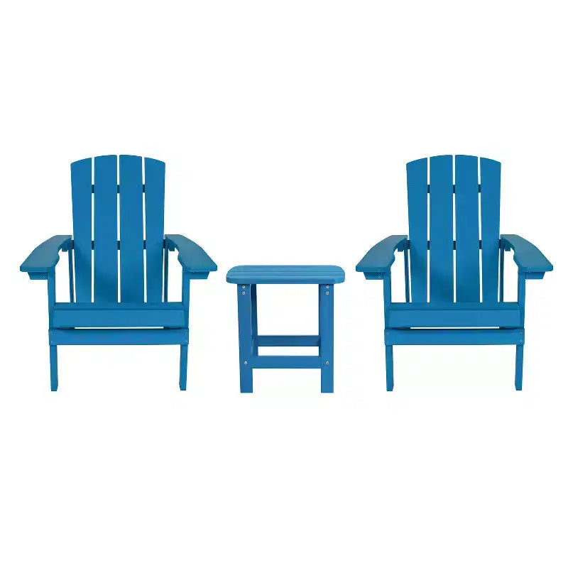 Set conversazione Emma e Oliver Hammond a tre pezzi in stile Adirondack con due sedie e tavolino abbinato per interni ed esterni