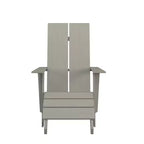 Emma and Oliver Indoor/Outdoor Modern 2-Slat Adirondack Style Chair and Footrest