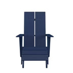 Emma and Oliver Indoor/Outdoor Modern 2-Slat Adirondack Style Chair and Footrest