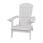 Emma and Oliver Set of 2 Indoor/Outdoor Folding Adirondack Chairs with Side Table