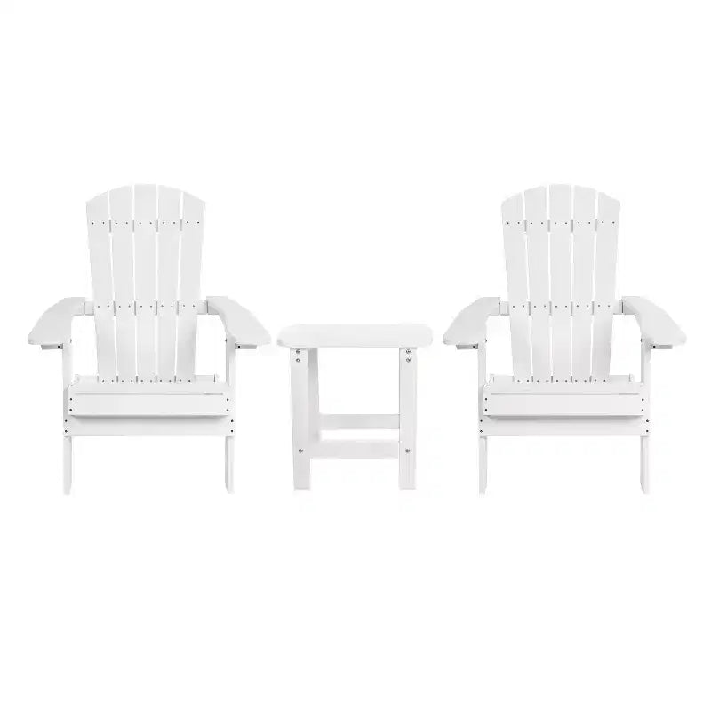 Set di 2 sedie Adirondack pieghevoli Emma e Oliver per interni/esterni con tavolino laterale