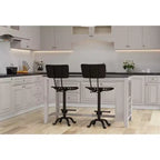 Sgabello da bar con schienale e sedile regolabile in stile trattore Carolina Living Austin altezza bancone