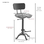 Sgabello da bar con schienale e sedile regolabile in stile trattore Carolina Living Austin altezza bancone