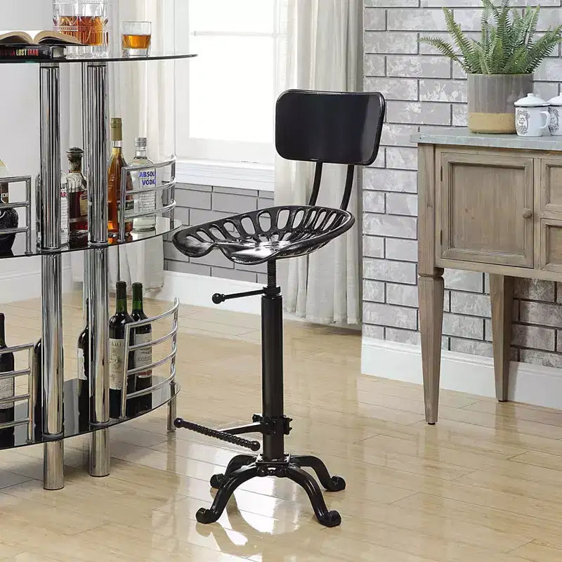 Sgabello da bar con schienale e sedile regolabile in stile trattore Carolina Living Austin altezza bancone