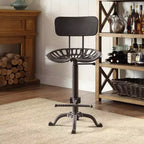 Sgabello da bar con schienale e sedile regolabile in stile trattore Carolina Living Austin altezza bancone