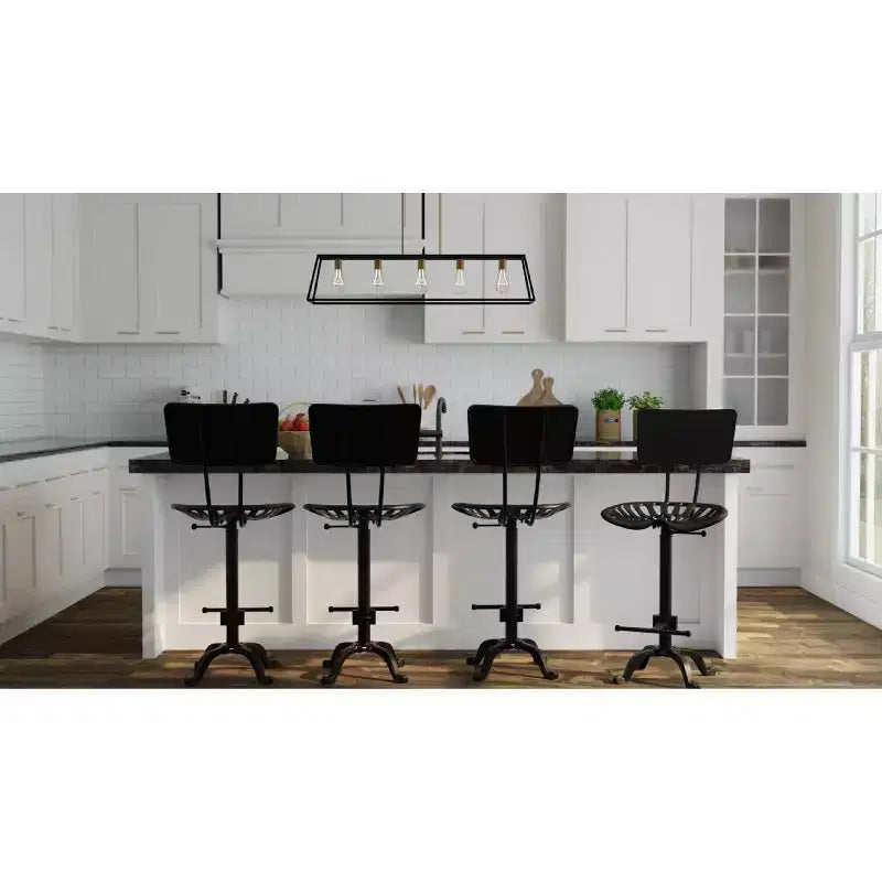 Sgabello da bar con schienale e sedile regolabile in stile trattore Carolina Living Austin altezza bancone