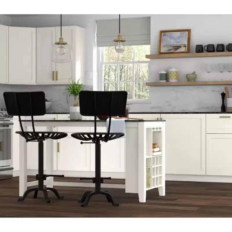 Sgabello da bar con schienale e sedile regolabile in stile trattore Carolina Living Austin altezza bancone