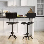 Sgabello da bar con schienale e sedile regolabile in stile trattore Carolina Living Austin altezza bancone