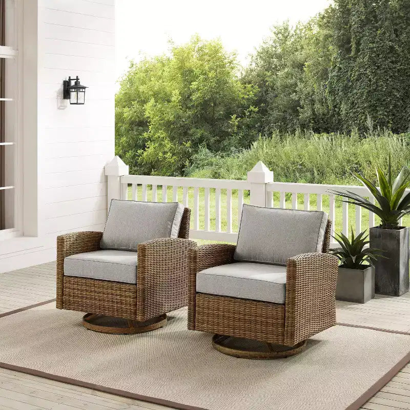 2pk Bradenton Steel Outdoor Swivel Rocking Chairs - Crosley