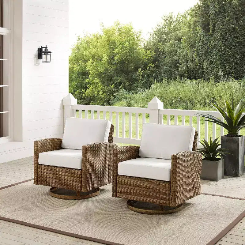 2pk Bradenton Steel Outdoor Swivel Rocking Chairs - Crosley