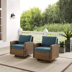 2pk Bradenton Steel Outdoor Swivel Rocking Chairs - Crosley