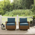 2pk Bradenton Steel Outdoor Swivel Rocking Chairs - Crosley