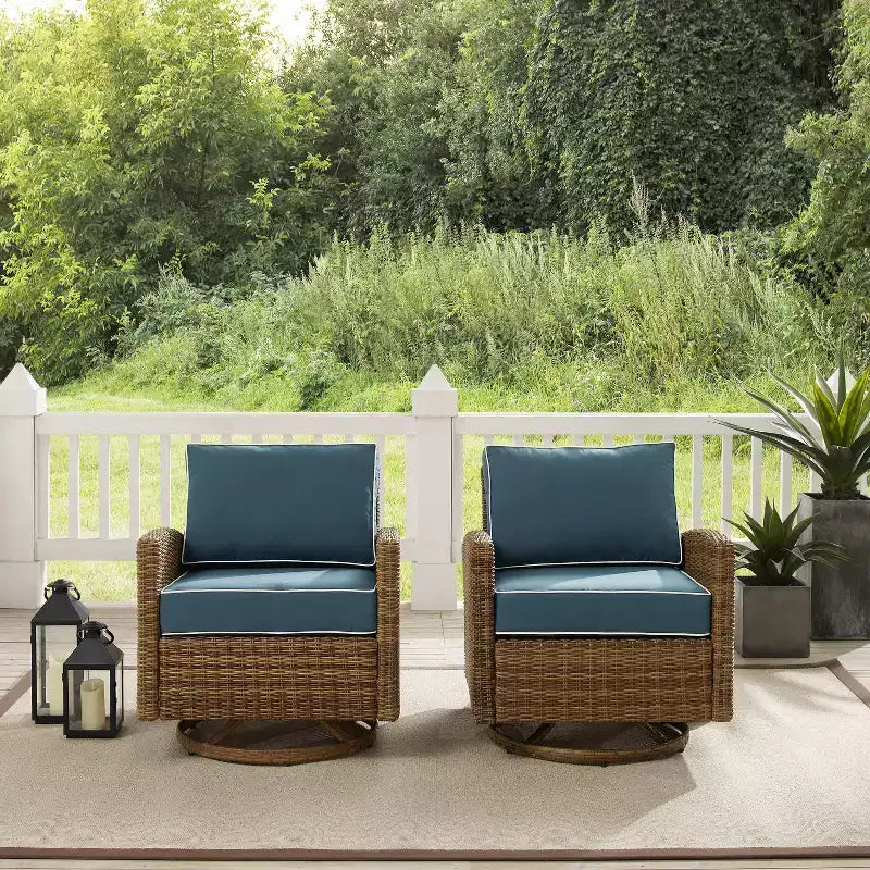 2pk Bradenton Steel Outdoor Swivel Rocking Chairs - Crosley