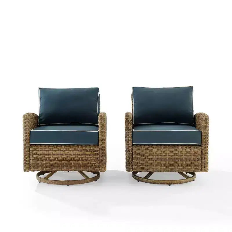 2pk Bradenton Steel Outdoor Swivel Rocking Chairs - Crosley