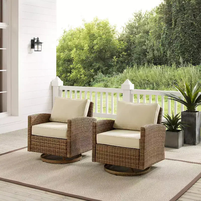 2pk Bradenton Steel Outdoor Swivel Rocking Chairs - Crosley