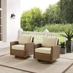2pk Bradenton Steel Outdoor Swivel Rocking Chairs - Crosley