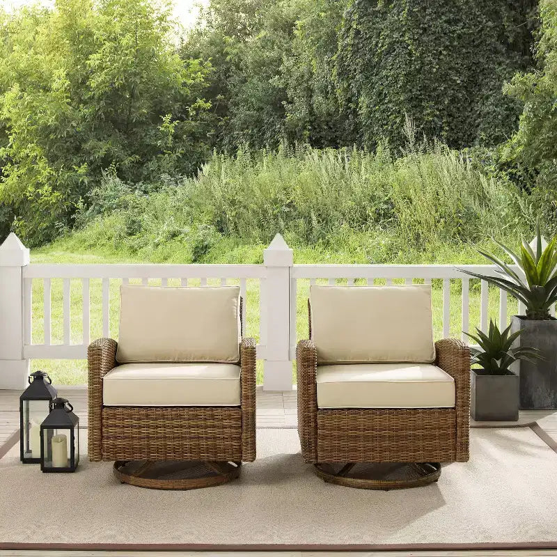 2pk Bradenton Steel Outdoor Swivel Rocking Chairs - Crosley