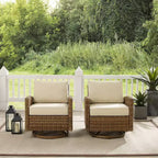 2pk Bradenton Steel Outdoor Swivel Rocking Chairs - Crosley