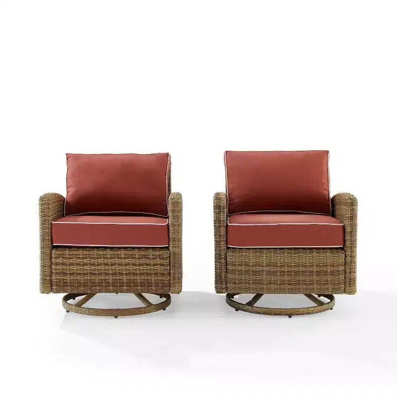 2pk Bradenton Steel Outdoor Swivel Rocking Chairs - Crosley