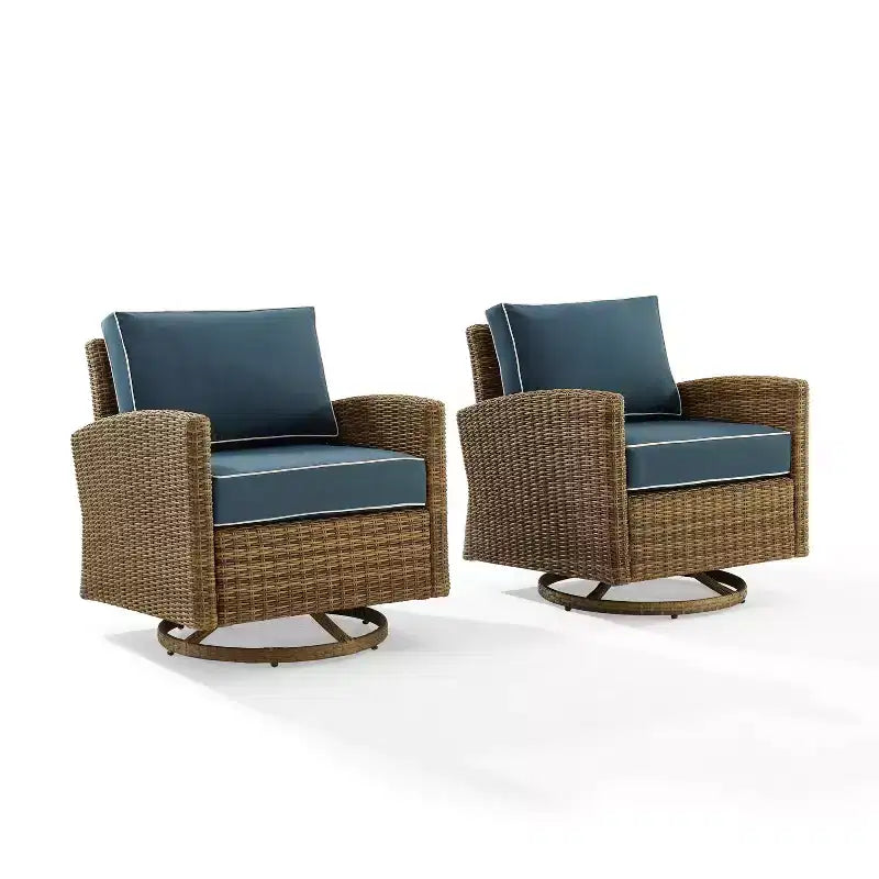 2pk Bradenton Steel Outdoor Swivel Rocking Chairs - Crosley
