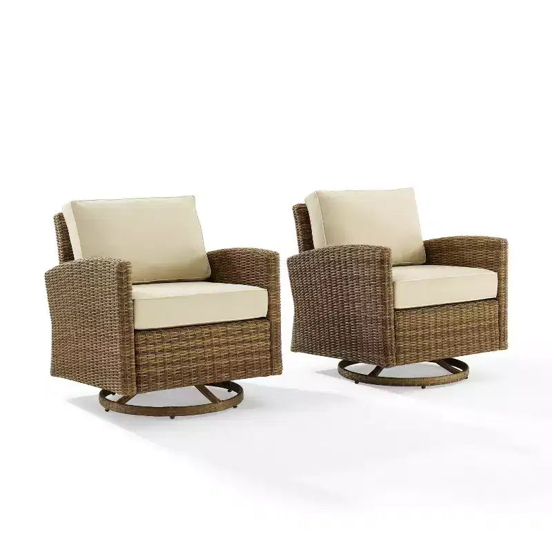 2pk Bradenton Steel Outdoor Swivel Rocking Chairs - Crosley