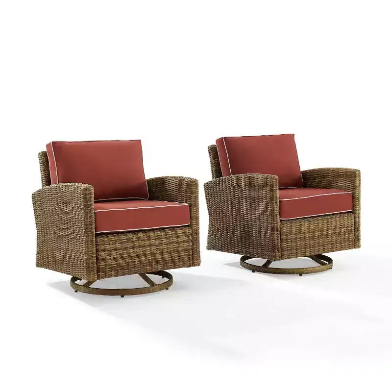2pk Bradenton Steel Outdoor Swivel Rocking Chairs - Crosley