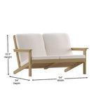 Flash Furniture Charlestown All-Weather Poly Resin Wood Adirondack Style Deep Seat Patio Loveseat with Cushions