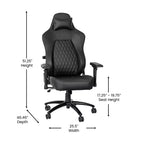 Sedia da Gaming Ergonomica con Schienale Alto Regolabile Flash Furniture Falco con Braccioli 4D, Cuscino Poggiatesta e Supporto Lombare Regolabile
