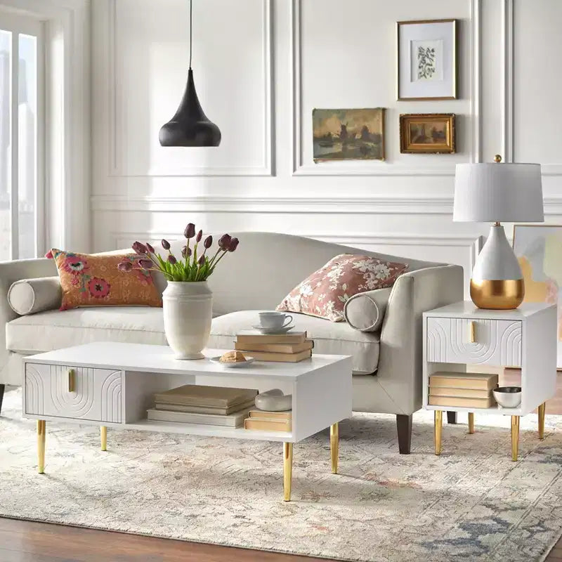 Tabaria Contemporary Coffee Table with Drawer - Lifestorey