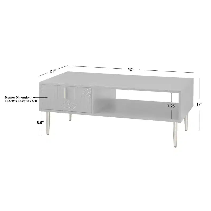 Tabaria Contemporary Coffee Table with Drawer - Lifestorey