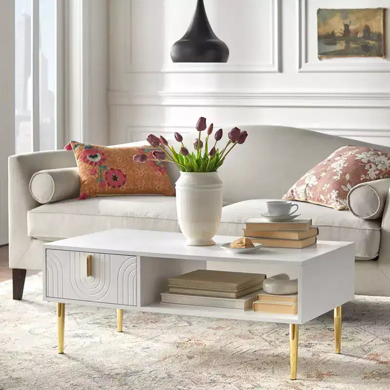 Tabaria Contemporary Coffee Table with Drawer - Lifestorey