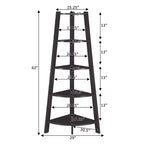 62 Newport 5 Tier Wide Corner Bookcase - Breighton Home