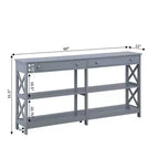 60 Oxford 2 Drawer Console Table with Shelves - Breighton Home