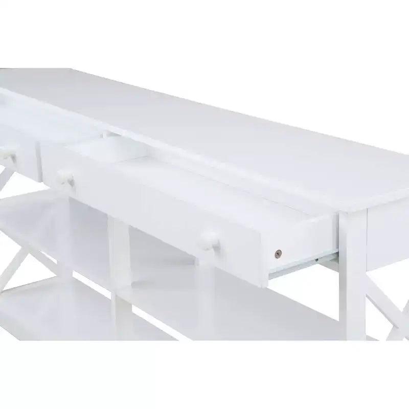 60 Oxford 2 Drawer Console Table with Shelves - Breighton Home