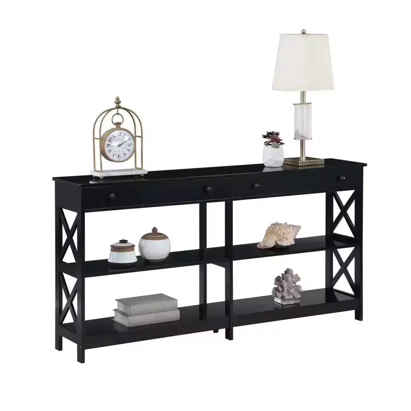 60 Oxford 2 Drawer Console Table with Shelves - Breighton Home