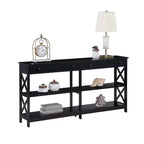 60 Oxford 2 Drawer Console Table with Shelves - Breighton Home